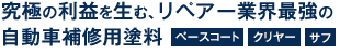 究極の利益を生む、リペアー業界最強の自動車補修用塗料